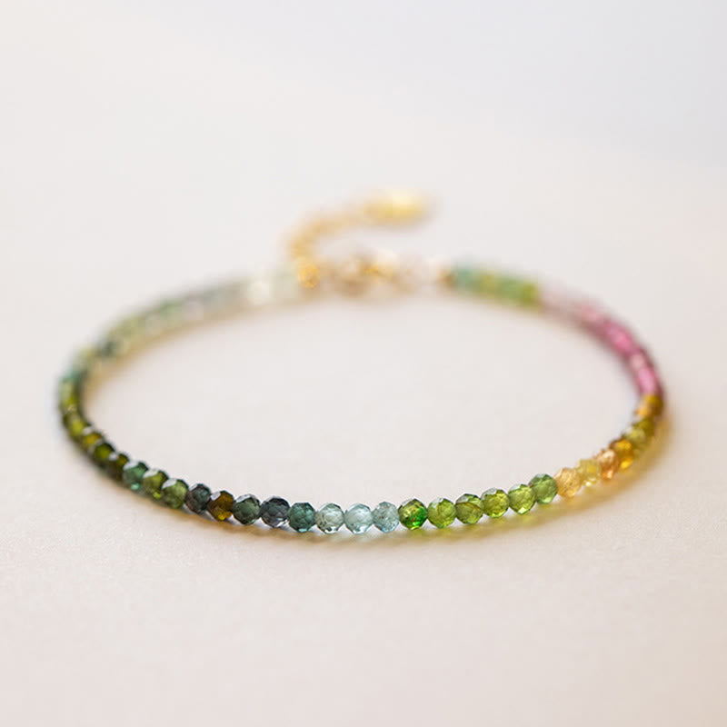 Wear FengShui 2.5mm Natural Tourmaline Ultra-thin Beads Positive Bracelet