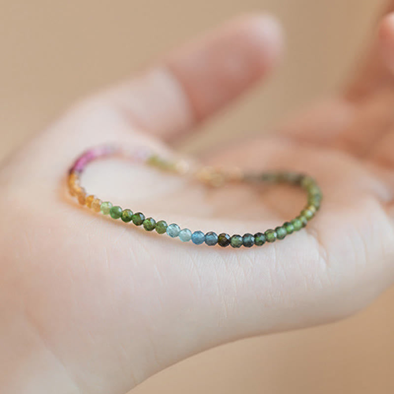 Wear FengShui 2.5mm Natural Tourmaline Ultra-thin Beads Positive Bracelet