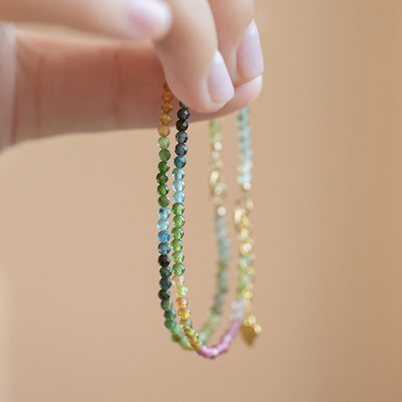 Wear FengShui 2.5mm Natural Tourmaline Ultra-thin Beads Positive Bracelet