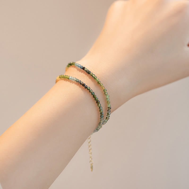 Wear FengShui 2.5mm Natural Tourmaline Ultra-thin Beads Positive Bracelet