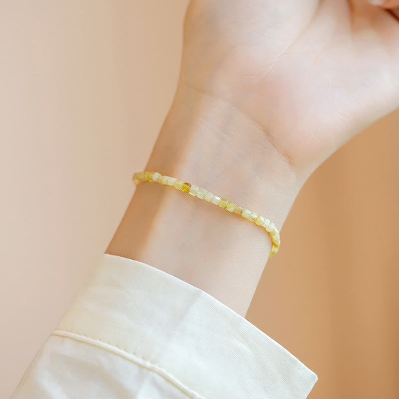 Wear FengShui 2mm Natural Opal Ultra-thin Beads Motivation Bracelet