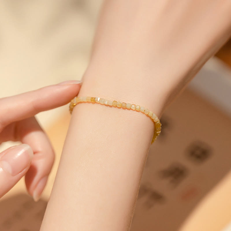 Wear FengShui 2mm Natural Opal Ultra-thin Beads Motivation Bracelet
