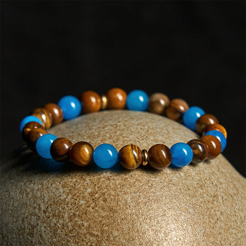 Wear FengShui Apatite Tiger Eye Spacer Beads Motivation Bracelet