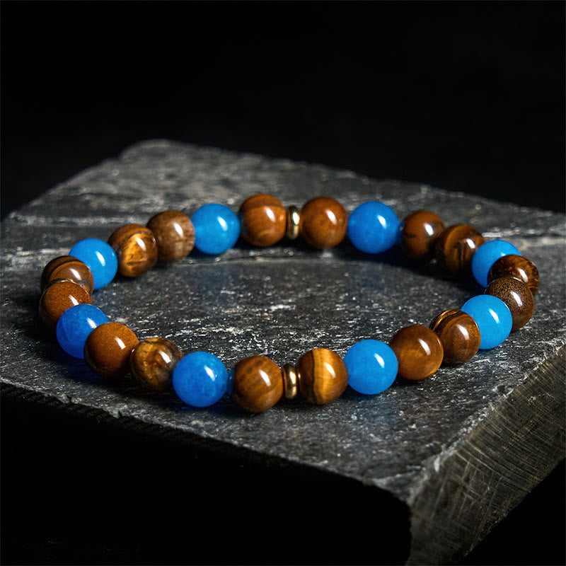 Wear FengShui Apatite Tiger Eye Spacer Beads Motivation Bracelet