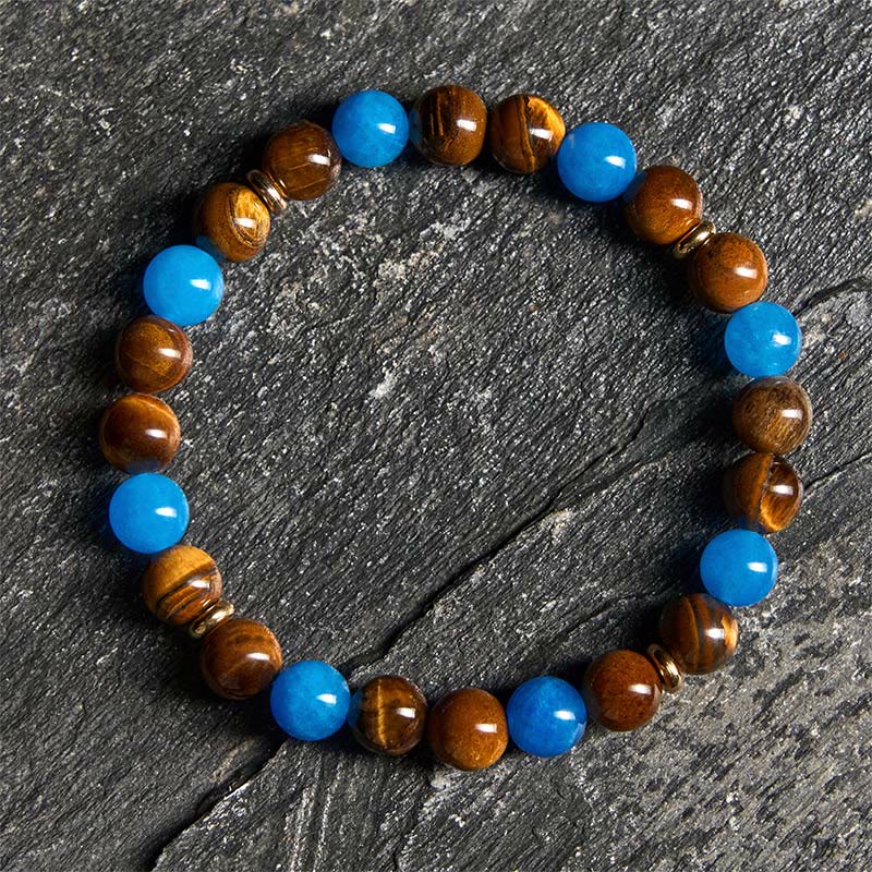 Wear FengShui Apatite Tiger Eye Spacer Beads Motivation Bracelet