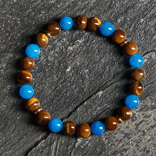 Wear FengShui Apatite Tiger Eye Spacer Beads Motivation Bracelet