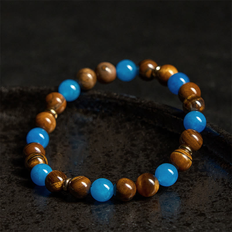 Wear FengShui Apatite Tiger Eye Spacer Beads Motivation Bracelet