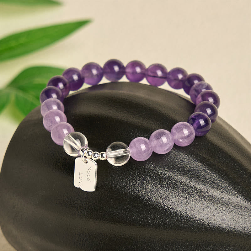 Wear FengShui Amethyst Rose Quartz Strawberry Quartz Good Luck Charm Bracelet
