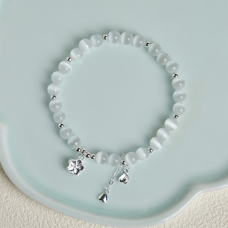 Wear FengShui Natural Cat's Eye Cherry Blossom Peace Bracelet