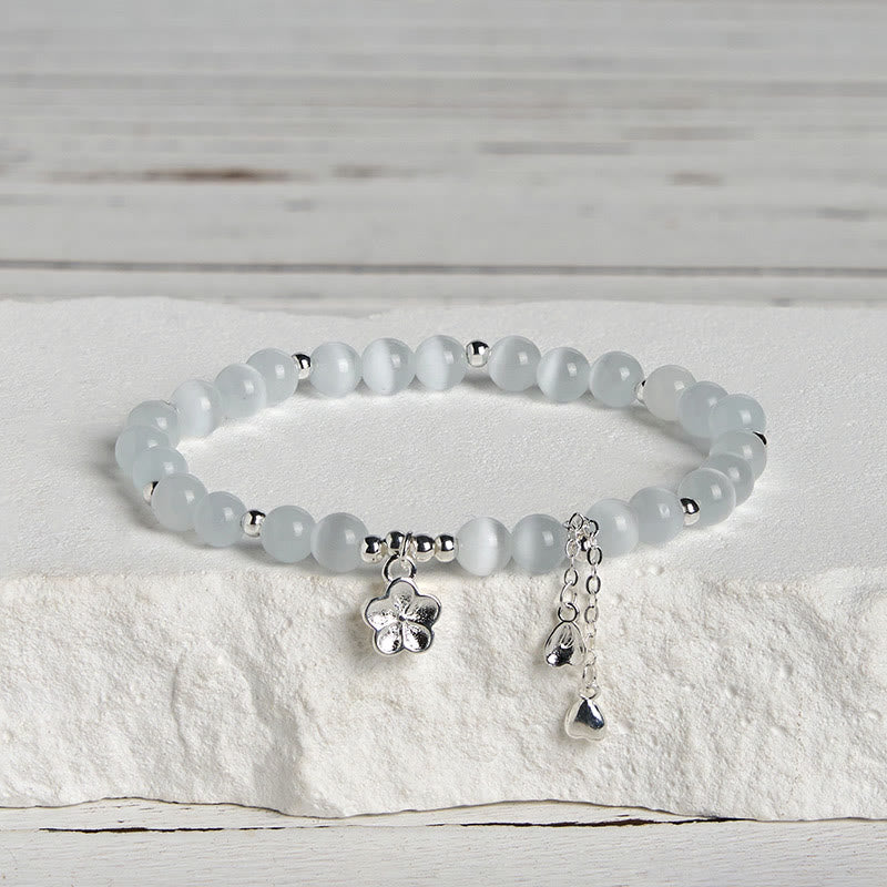 Wear FengShui Natural Cat's Eye Cherry Blossom Peace Bracelet