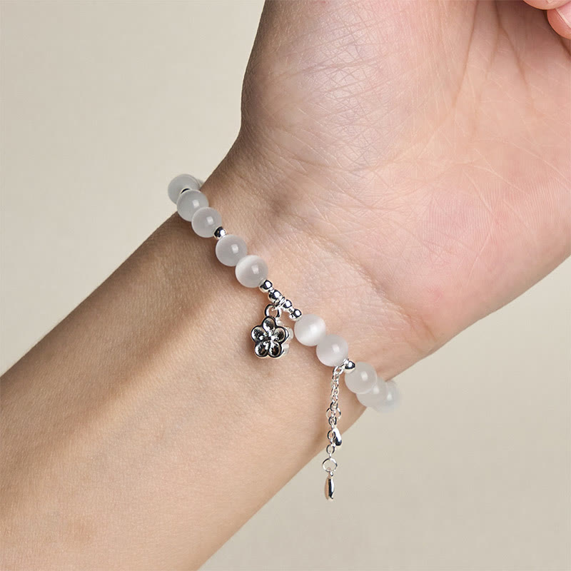 Wear FengShui Natural Cat's Eye Cherry Blossom Peace Bracelet
