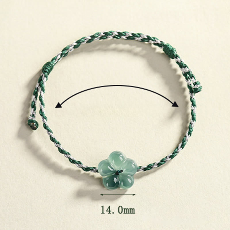 Wear FengShui Natural Flower Jade Hand-Woven Prosperity  Bracelet