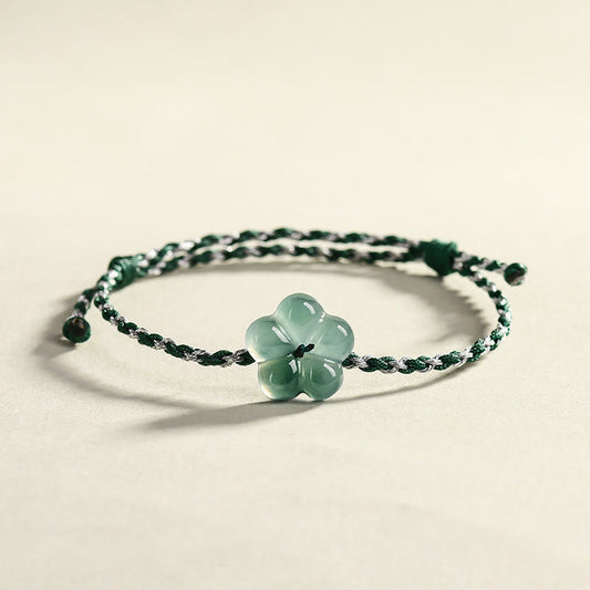 Wear FengShui Natural Flower Jade Hand-Woven Prosperity  Bracelet
