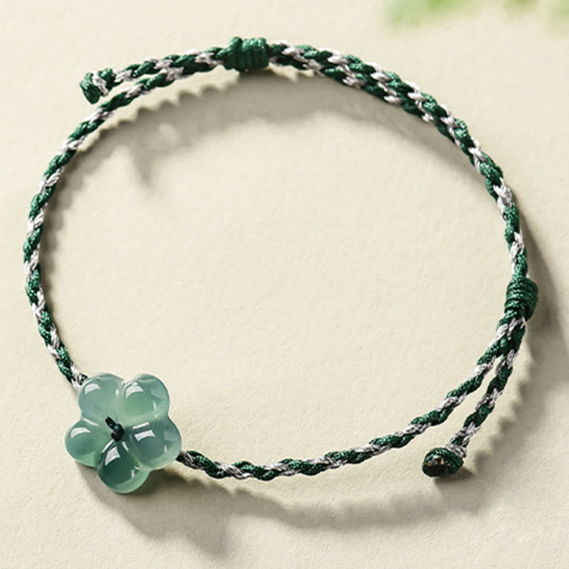 Wear FengShui Natural Flower Jade Hand-Woven Prosperity  Bracelet