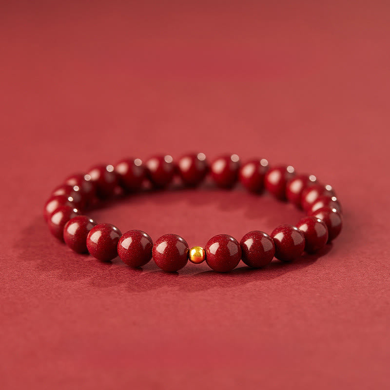Wear FengShui 999 Gold Cinnabar Simple Design Concentration Bracelet