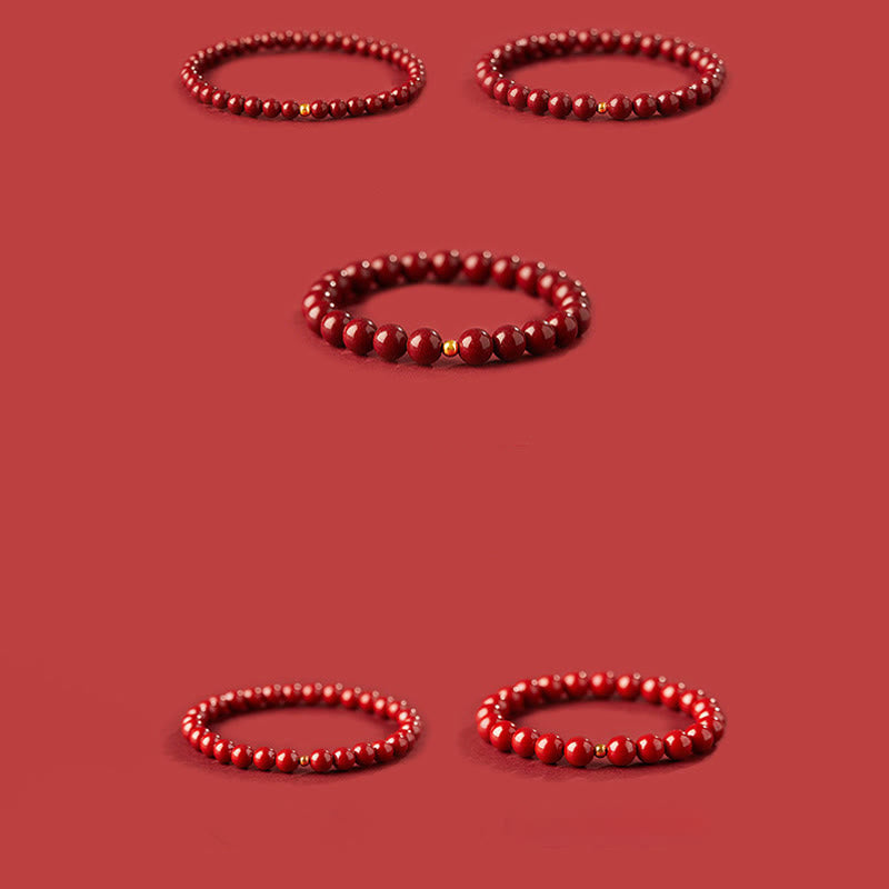 Wear FengShui 999 Gold Cinnabar Simple Design Concentration Bracelet