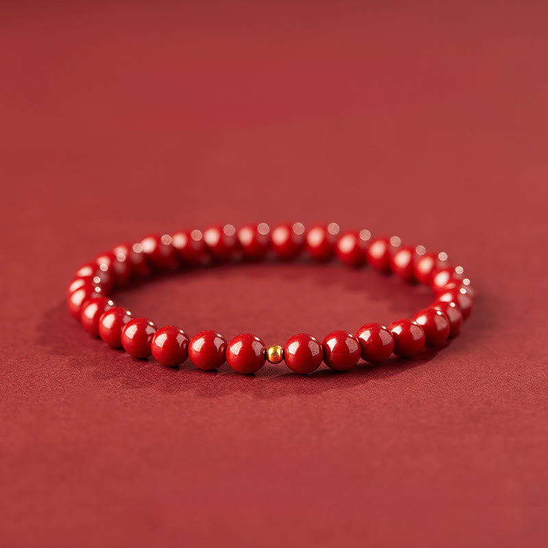 Wear FengShui 999 Gold Cinnabar Simple Design Concentration Bracelet
