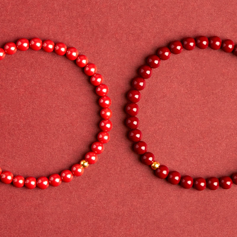 Wear FengShui Natural Cinnabar Amber Stone Calm Bracelet