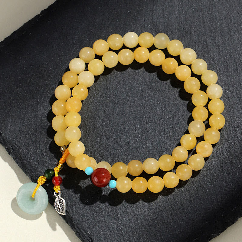 Wear FengShui Topaz Peace Buckle Double Wrap Design Wealth Bracelet