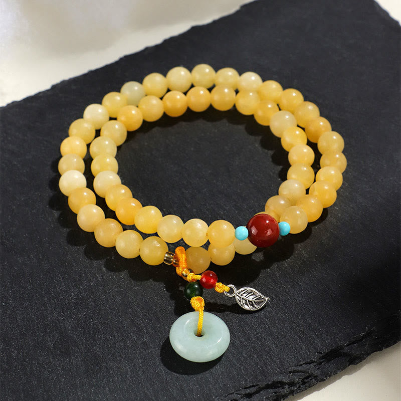 Wear FengShui Topaz Peace Buckle Double Wrap Design Wealth Bracelet