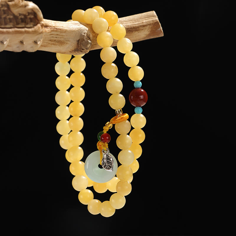 Wear FengShui Topaz Peace Buckle Double Wrap Design Wealth Bracelet