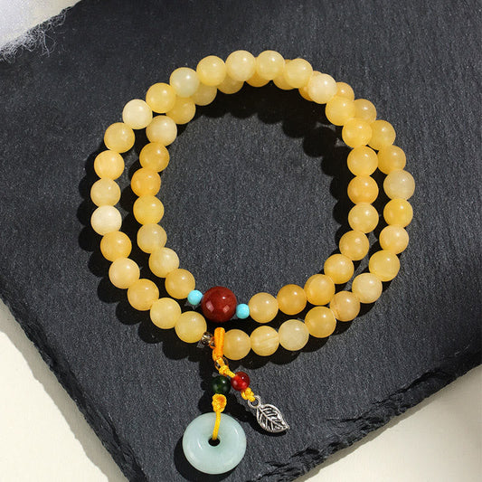 Wear FengShui Topaz Peace Buckle Double Wrap Design Wealth Bracelet