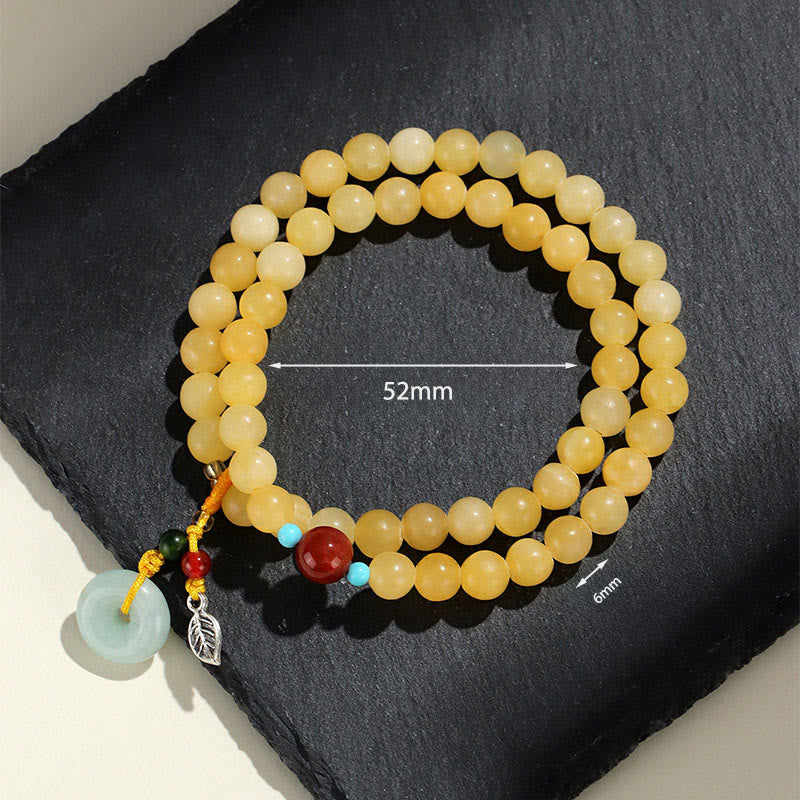 Wear FengShui Topaz Peace Buckle Double Wrap Design Wealth Bracelet