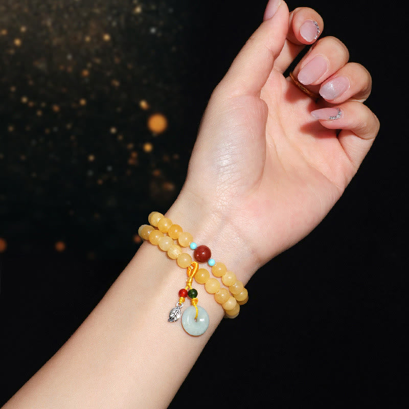 Wear FengShui Topaz Peace Buckle Double Wrap Design Wealth Bracelet