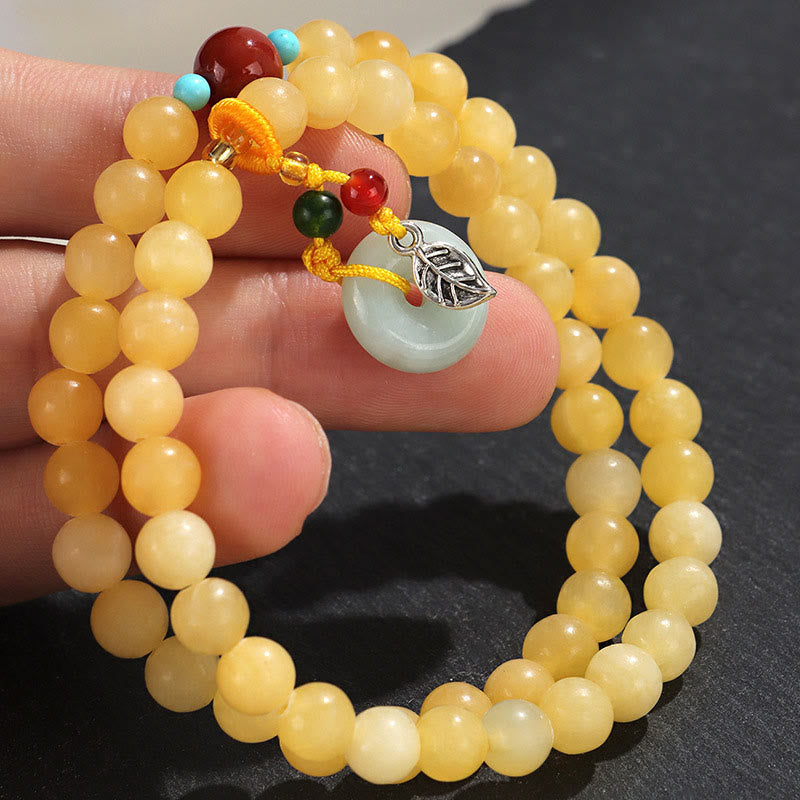 Wear FengShui Topaz Peace Buckle Double Wrap Design Wealth Bracelet