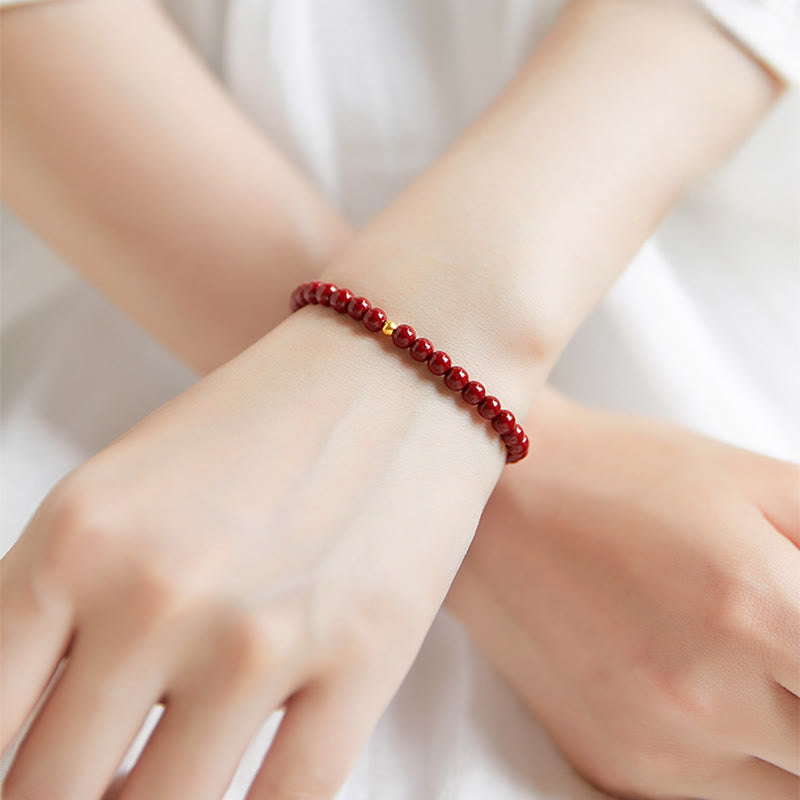 Wear FengShui 925 Sterling Silver Cinnabar Beads Blessing Bracelet