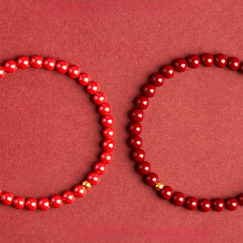 Wear FengShui 925 Sterling Silver Cinnabar Beads Blessing Bracelet
