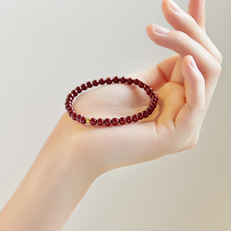 Wear FengShui 925 Sterling Silver Cinnabar Beads Blessing Bracelet