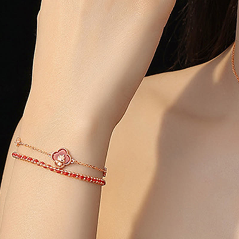 Wear FengShui 925 Sterling Silver Year Of The Horse Red Agate Hetian Jade Confidence Bracelet