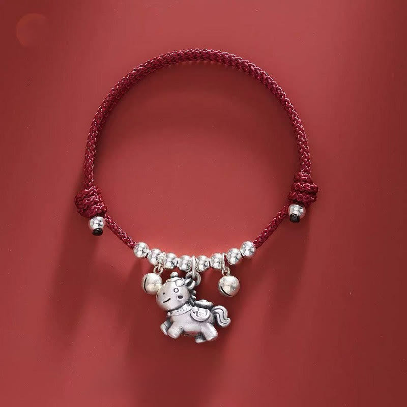 Wear FengShui Year of the Horse 999 Sterling Silver String Braided Protection Bracelet