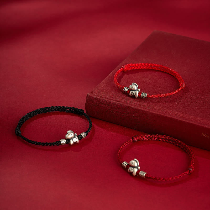 Wear FengShui Year of the Horse 999 Sterling Silver String Braided Protection Bracelet
