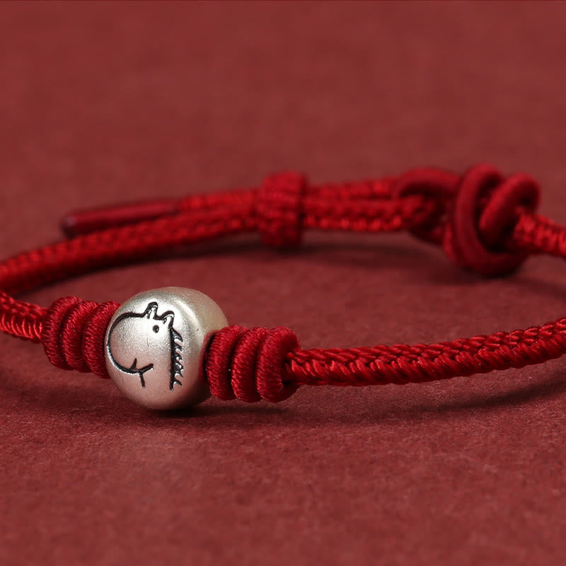 Wear FengShui Year of the Horse 999 Sterling Silver Red String Braided Connection Bracelet