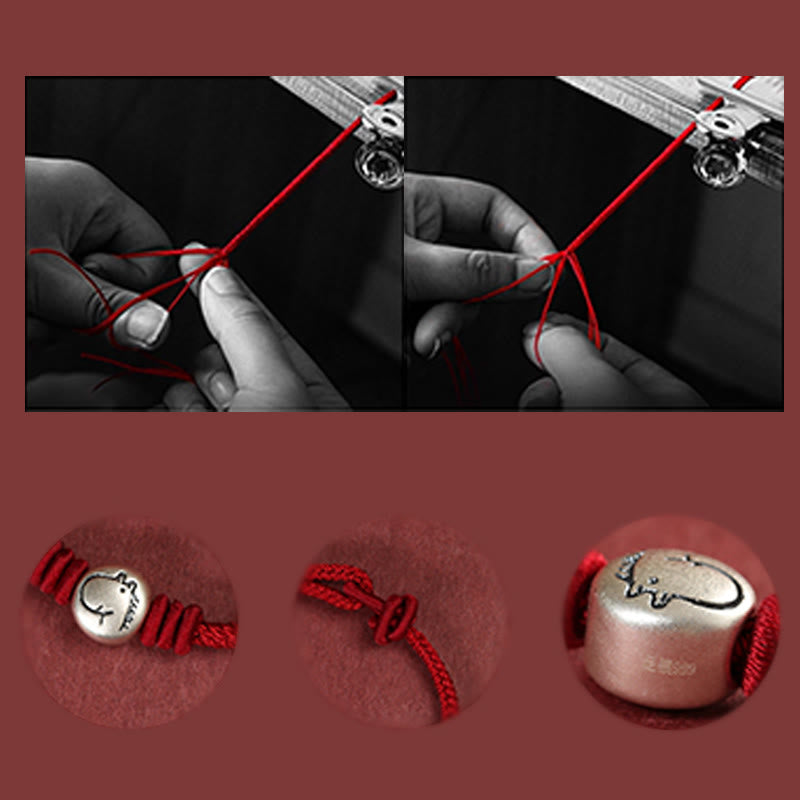 Wear FengShui Year of the Horse 999 Sterling Silver Red String Braided Connection Bracelet