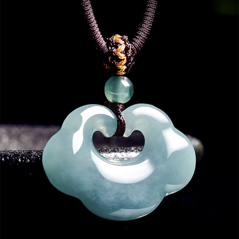 Wear FengShui Auspicious Ruyi Jade Luck Necklace String Pendant