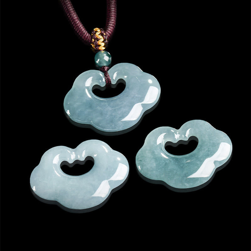 Wear FengShui Auspicious Ruyi Jade Luck Necklace String Pendant
