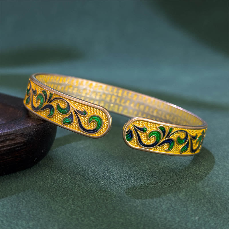 Wear FengShui Petal Vines Entwine Branches Copper Balance Open Adjustable Bracelet Bangle