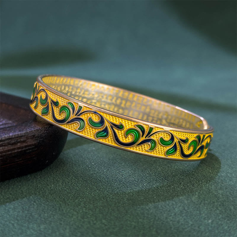Wear FengShui Petal Vines Entwine Branches Copper Balance Open Adjustable Bracelet Bangle