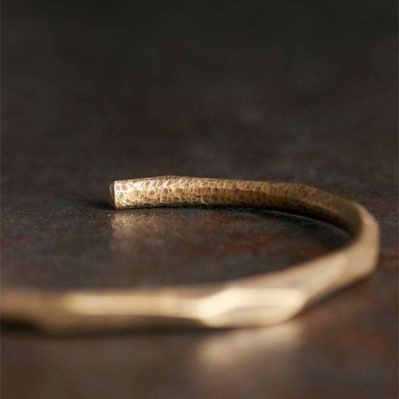 Wear FengShui Copper Brass Hand Polishing Open Self Care Bracelet Bangle