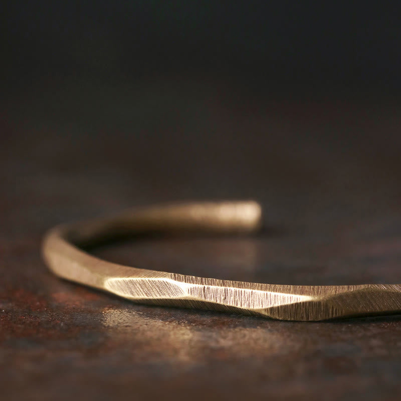 Wear FengShui Copper Brass Hand Polishing Open Self Care Bracelet Bangle
