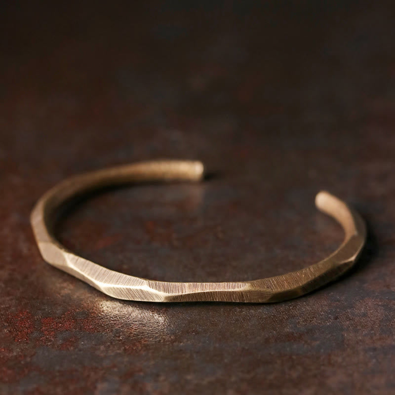 Wear FengShui Copper Brass Hand Polishing Open Self Care Bracelet Bangle