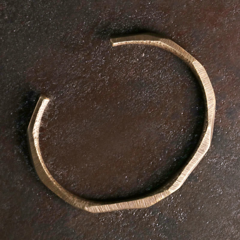 Wear FengShui Copper Brass Hand Polishing Open Self Care Bracelet Bangle