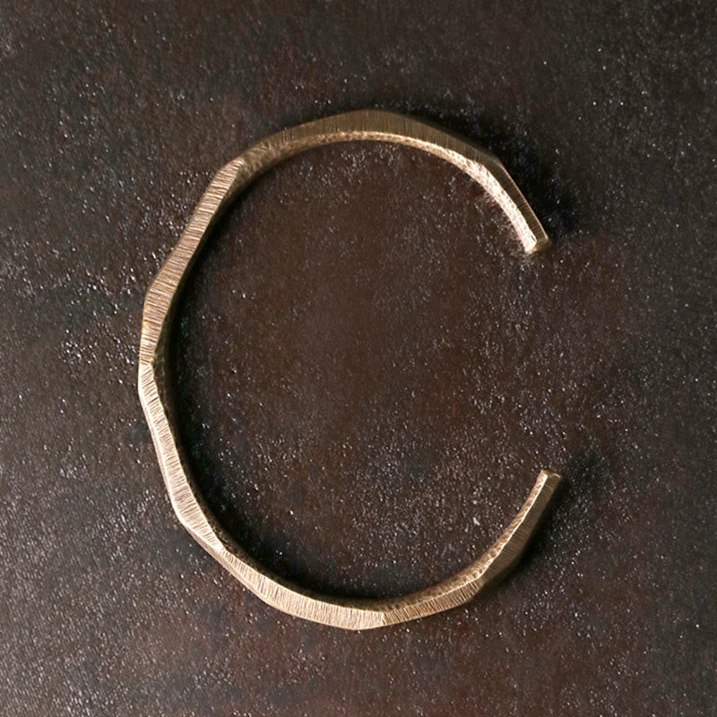 Wear FengShui Copper Brass Hand Polishing Open Self Care Bracelet Bangle