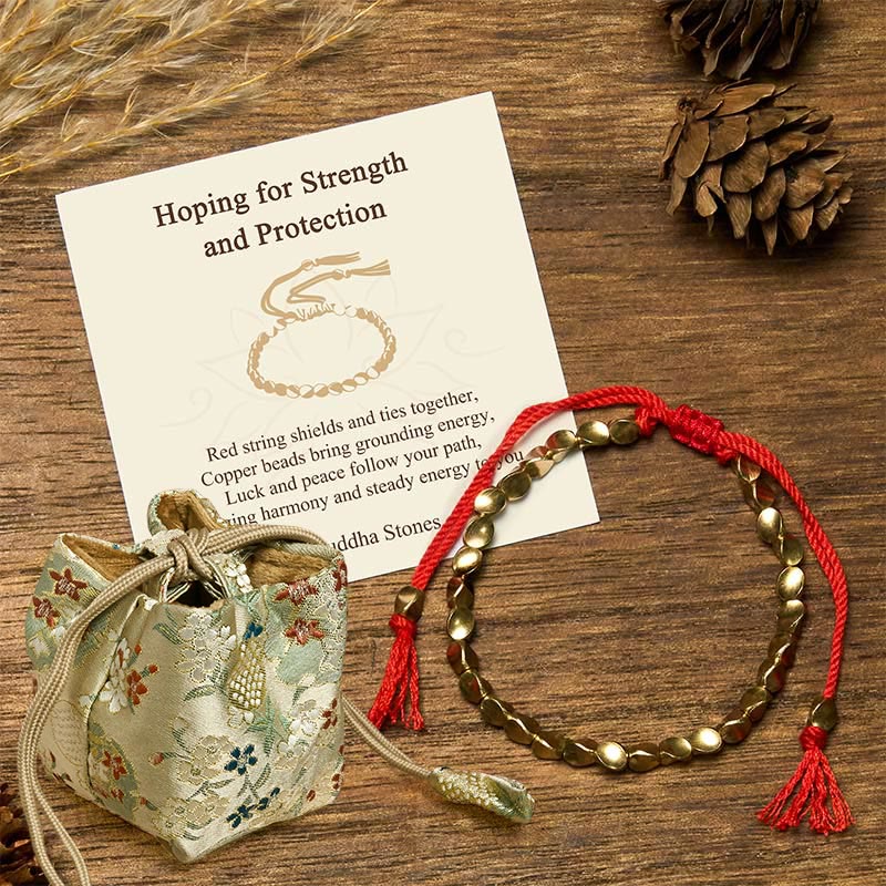 Wear FengShui "Hoping for Strength and Protection" Copper Beads Bracelet Includes Gift Message Card