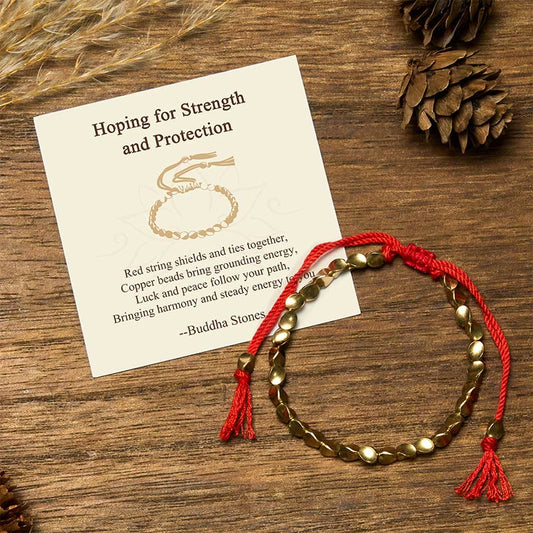 Wear FengShui "Hoping for Strength and Protection" Copper Beads Bracelet Includes Gift Message Card