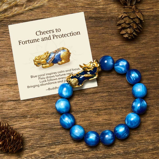 Wear FengShui "Cheers to Fortune and Protection" PiXiu Bracelet Includes Gift Message Card
