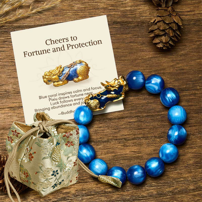 Wear FengShui "Cheers to Fortune and Protection" PiXiu Bracelet Includes Gift Message Card